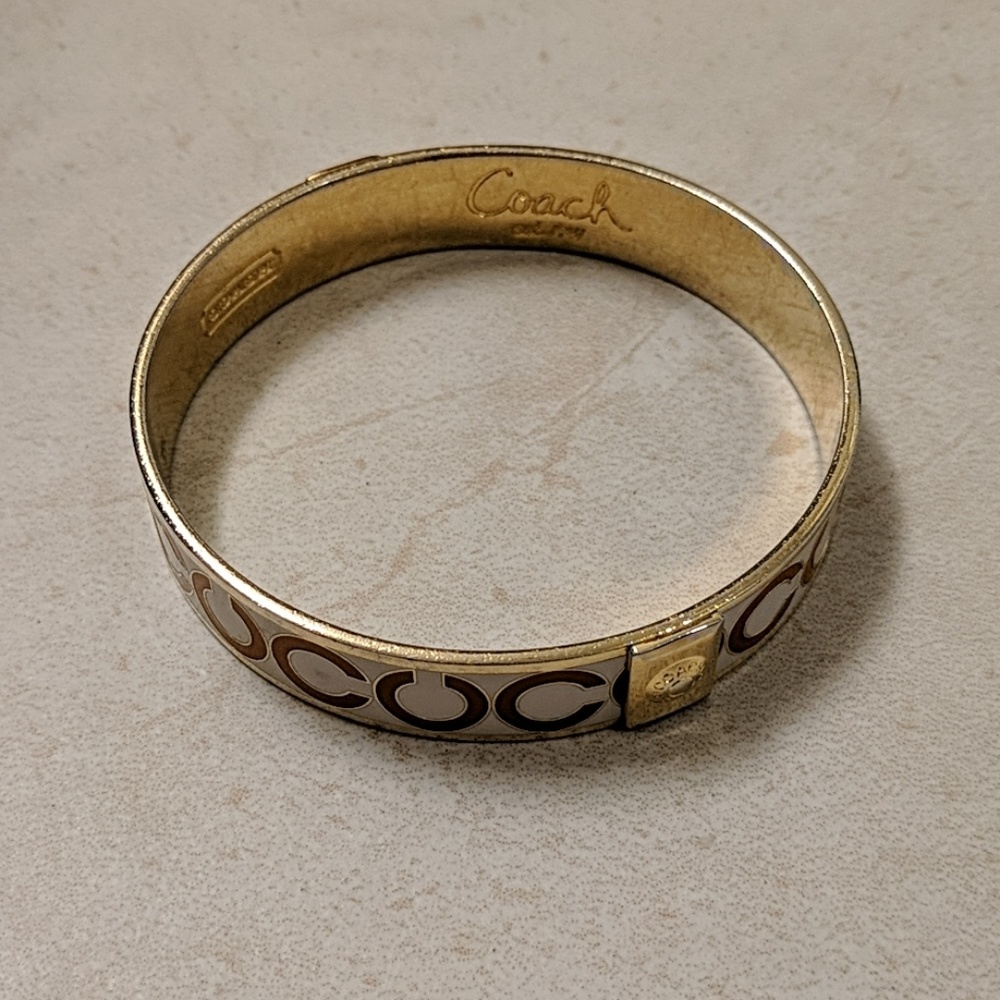 Coach Gold and Orange Bangle Bracelet - Picture 2 of 5